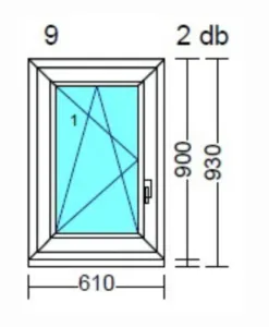 Nyíló-bukó ablak balos 610 mm x 900 mm